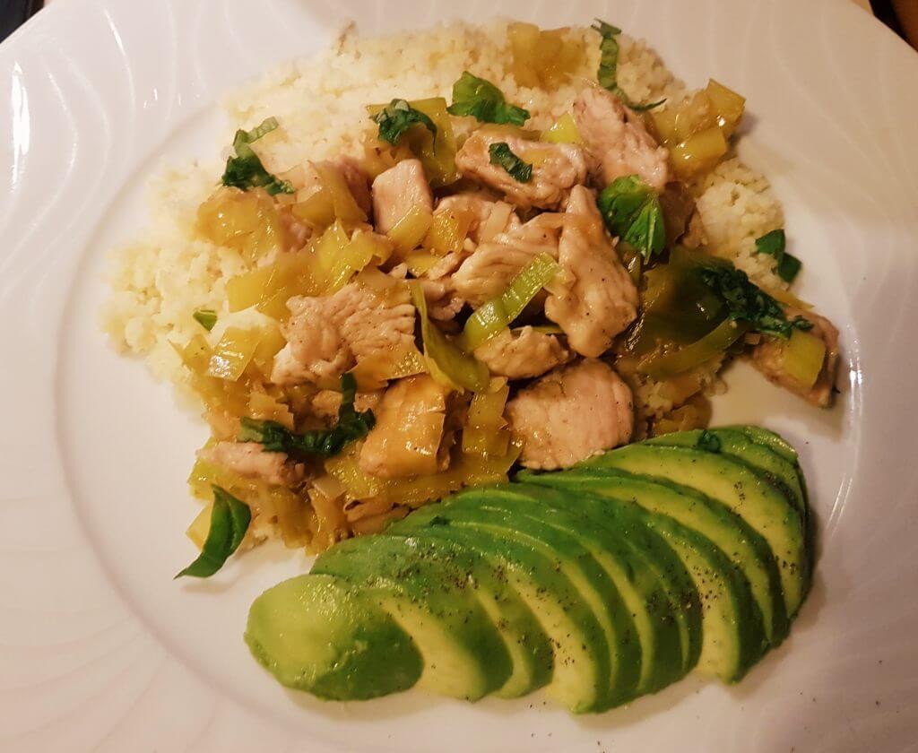 Poulet avec couscous vinaigrette au miel