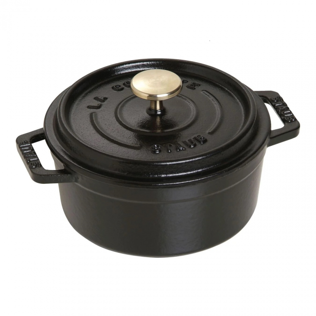 Cocotte ronde 12 cm en fonte émaillée noire - Fondamentales - Staub