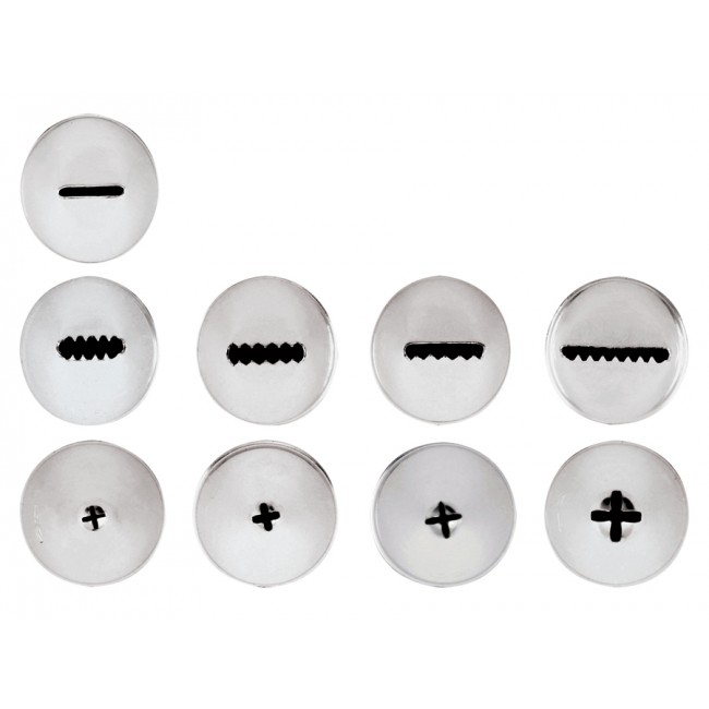 Lot de 9 douilles pâtissières - Inox - Paderno