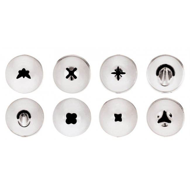 Lot de 8 douilles pâtissières - Inox - Paderno