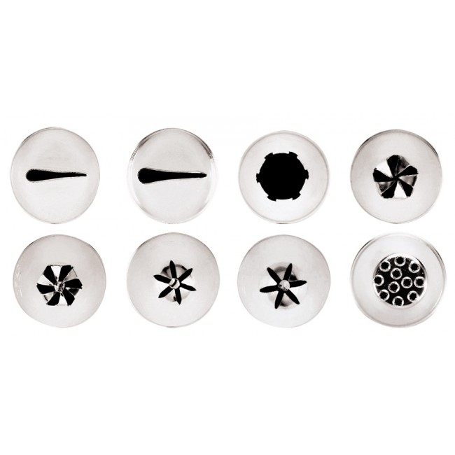 Lot de 8 douilles pâtissières - Inox - Paderno