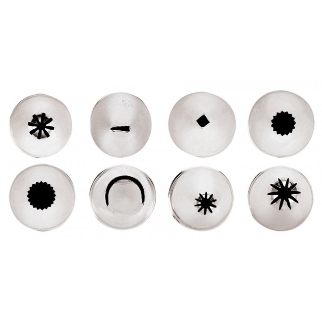 Lot de 8 douilles pâtissières - Inox - Paderno