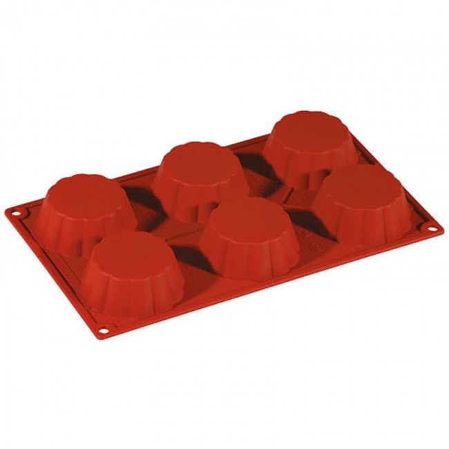 Moule flexible en silicone - 6 briochettes - Flexipad - Paderno