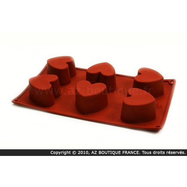 Moule flexible en silicone - 6 coeurs - Flexipad - Paderno