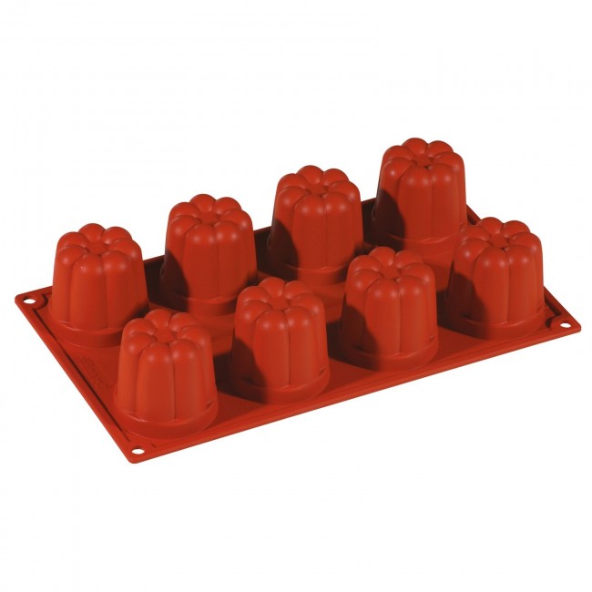 Moule flexible en silicone - 8 cannelés - Flexipad - Paderno