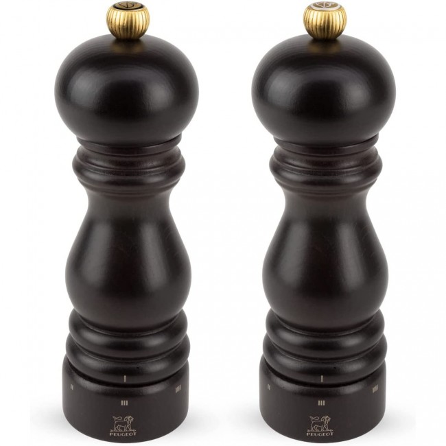 Moulin à sel et à poivre chocolat noir 18cm en bois de hêtre  - Paris Classic - Peugeot