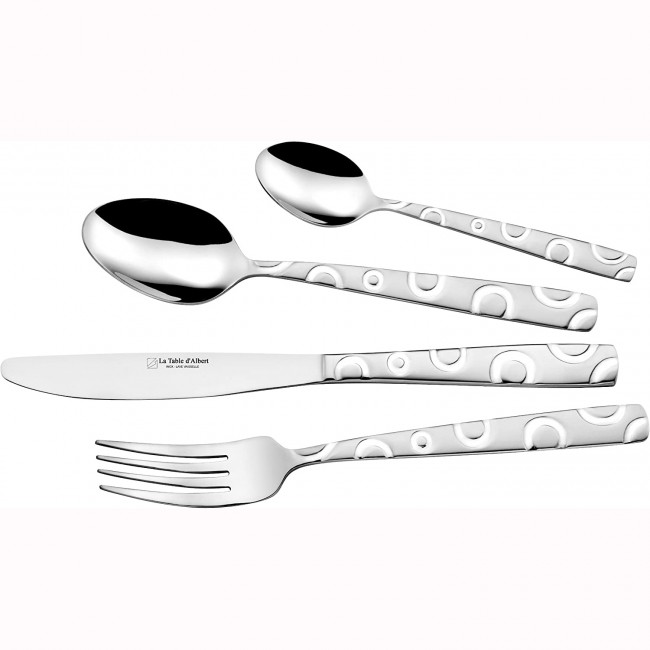 Ménagère 24 pièces noire en inox - Range couverts en bois - Laguiole - Jean Dubost