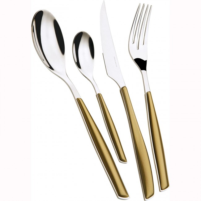 Ménagère 24 pièces noire en inox - Range couverts en bois - Laguiole - Jean Dubost
