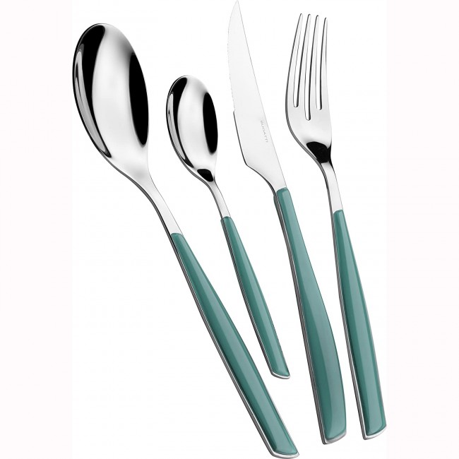 Ménagère 24 pièces noire en inox - Range couverts en bois - Laguiole - Jean Dubost