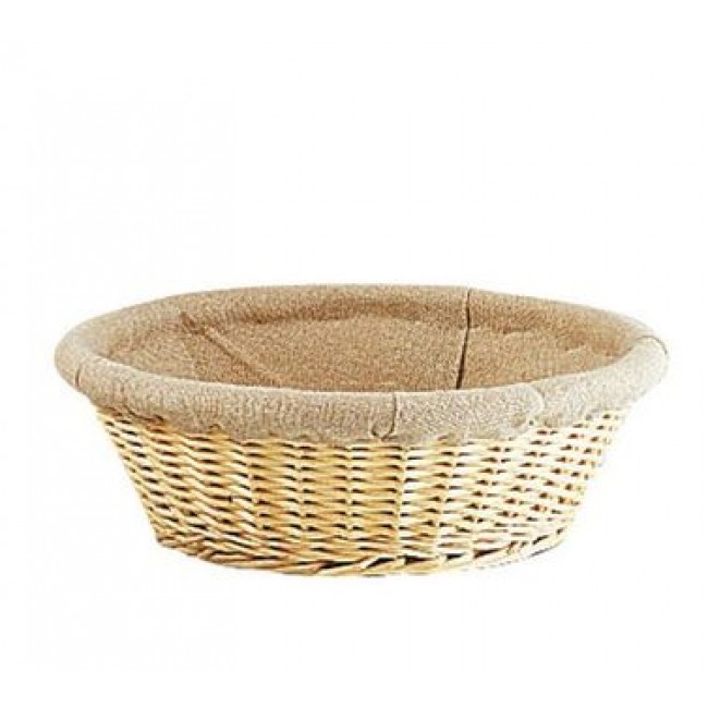 Corbeille osier ronde 29 cm avec toile de jute