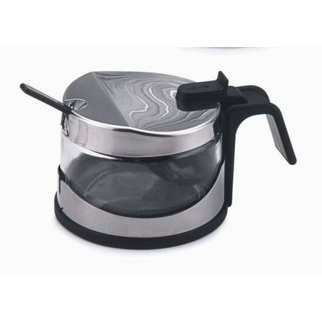 Service à parmesan / sucrier en verre et inox 18/10