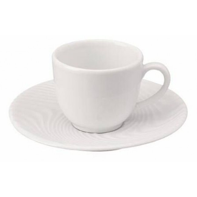 Soucoupe à café striée blanche