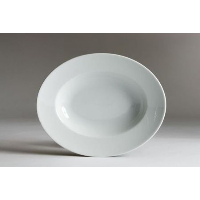 Assiette à pâtes ovale blanche 32cm