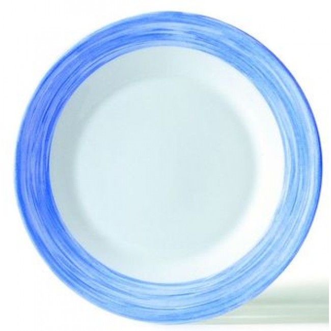 Assiette creuse ronde blanc / bleu 23cm en Arcopal - Arcoroc