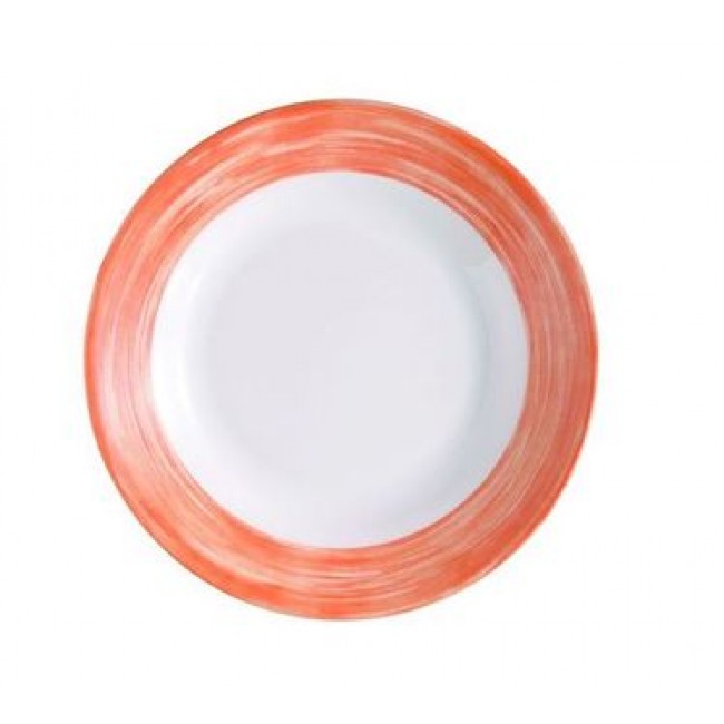 assiette plate ronde blanche/orange 20cm en arcopal - arcoroc