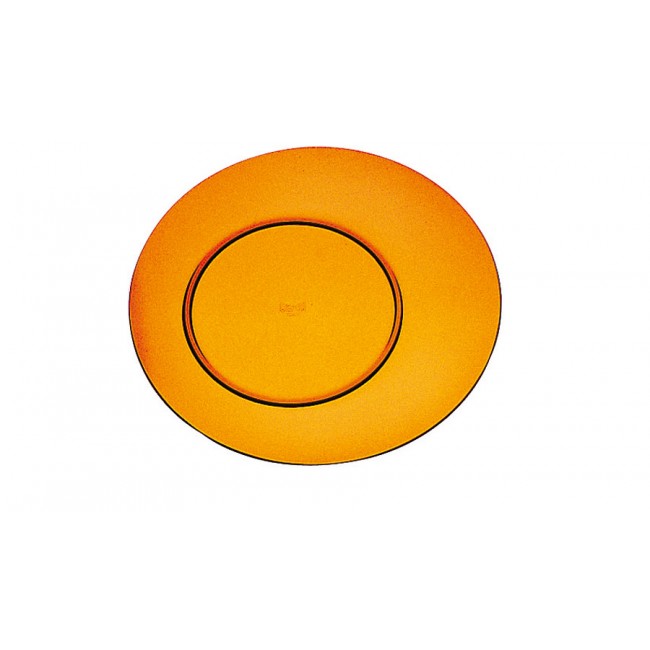 Assiette plate ambre Ø27cm en polycarbonate - Lot de 6
