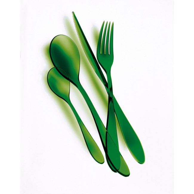 Ménagère 24 pièces en polycarbonate émeraude