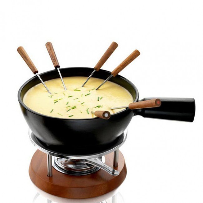 Appareil à fondue savoyarde noir en céramique avec fourchettes 1L - Life - Boska