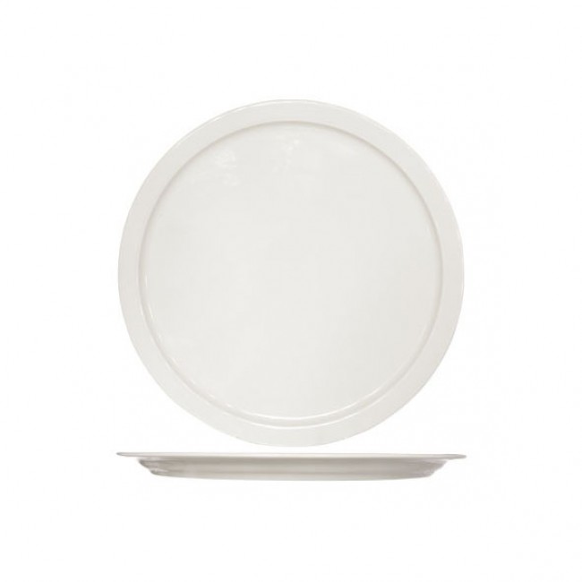 Assiette à pizza blanc crème ronde 32cm hauteur 2cm porcelaine - Lot de 6 - Buffet - Cosy & Trendy
