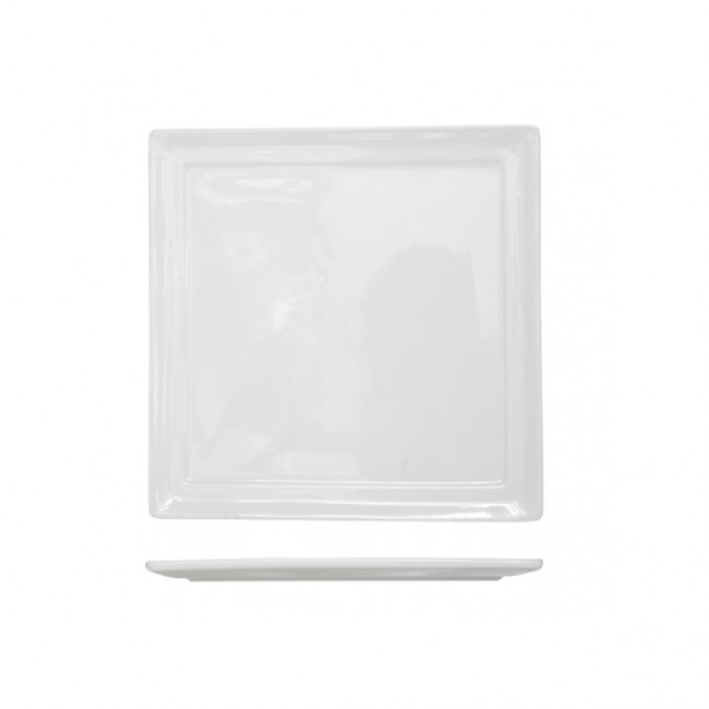 Assiette carrée blanche 18 x 18cm en porcelaine - A l'unité - Kara - Cosy & Trendy