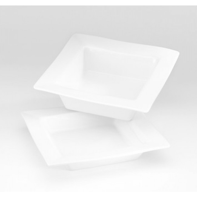 Assiette creuse carrée blanche 20x20cm en porcelaine Quartet - Pillivuyt