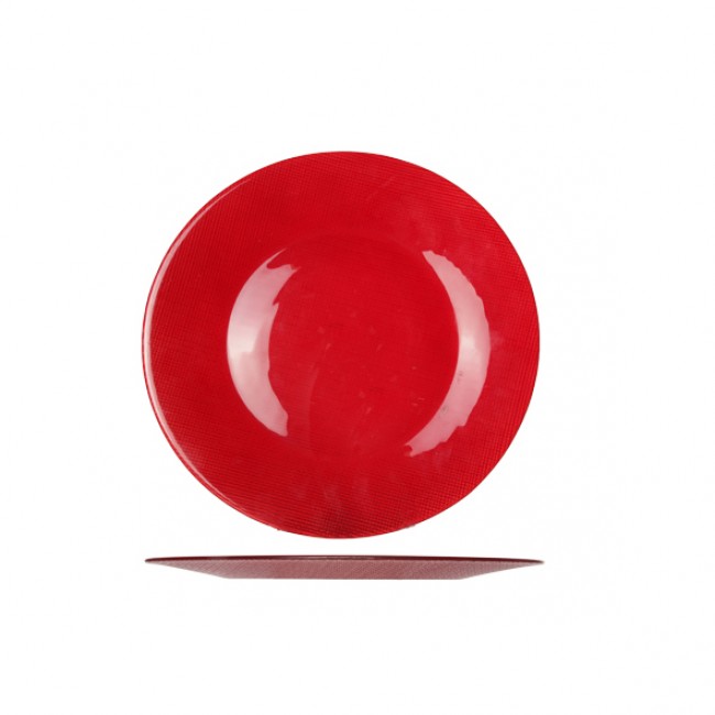 Grande assiette de présentation ronde 31cm rouge - Inca - Bormiolli Rocco