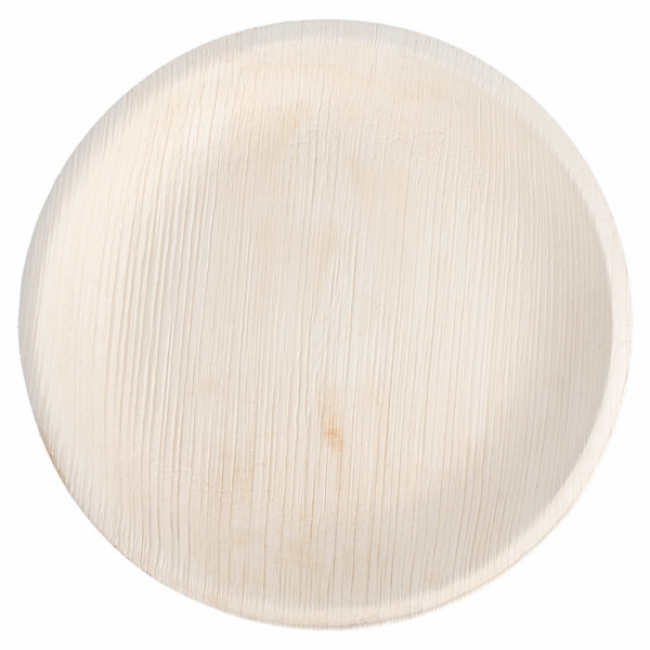 Assiette jetable en areca couleur naturel Ø 18x2 cm - Lot de 200 - Vaiselle jetable