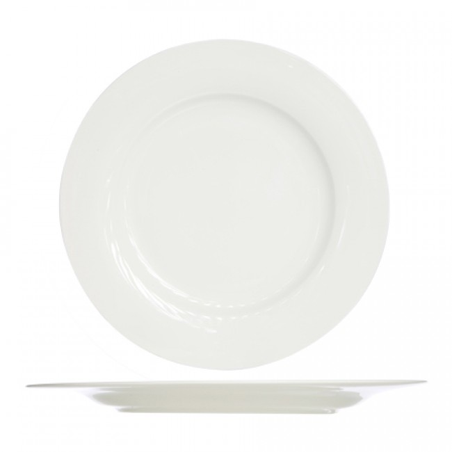 Assiette plate ronde 23cm blanche en porcelaine - Castello - Cosy & Trendy