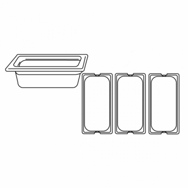 Bac gastronorme GN 1/3 polycarbonate 32,5 x 17,6 x 10cm transparent - AZ Boutique