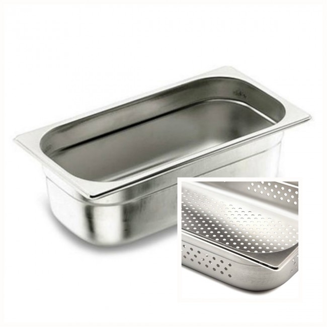 Bac gastronorme perforé GN 1/2 en inox 18/10 26.5x 32.5x 15cm - Gastronome - Lacor