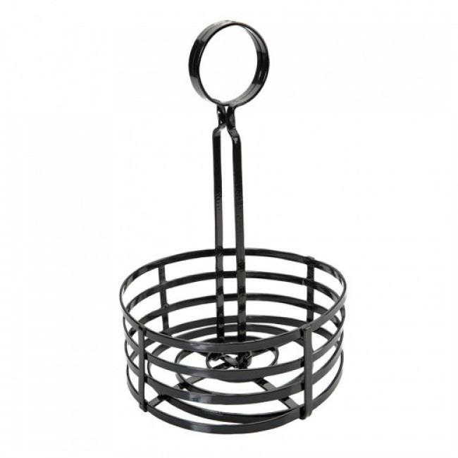 Porte-condiment 15,5 x 24cm noir en fer - AZ Boutique