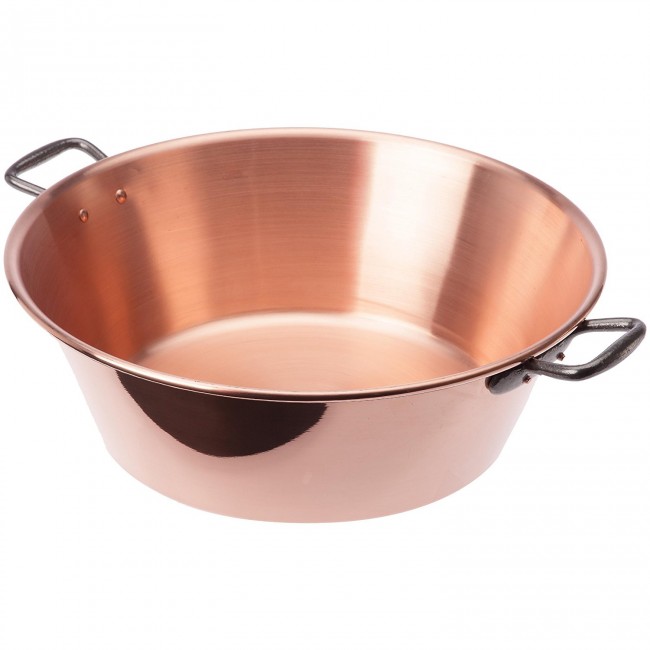 Bassine a confiture en cuivre avec anse en fonte 37cm - confiturier - le parfait