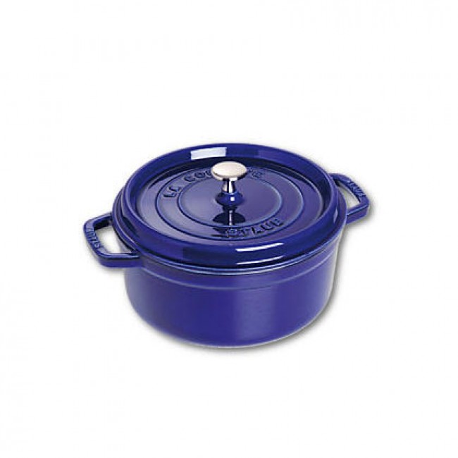 Cocotte en fonte ronde 24 cm bleu intense - Fondamentales - Staub