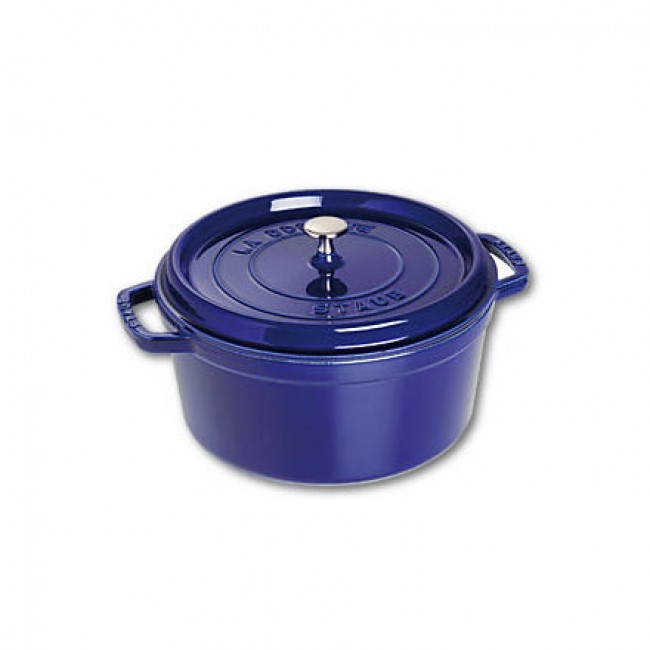 Cocotte en fonte ronde 28 cm bleu intense - Fondamentales - Staub