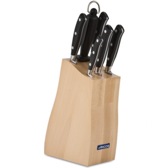 Bloc de 5 couteaux de cuisine et un fusil - coffret cadeau - Riviera - Arcos