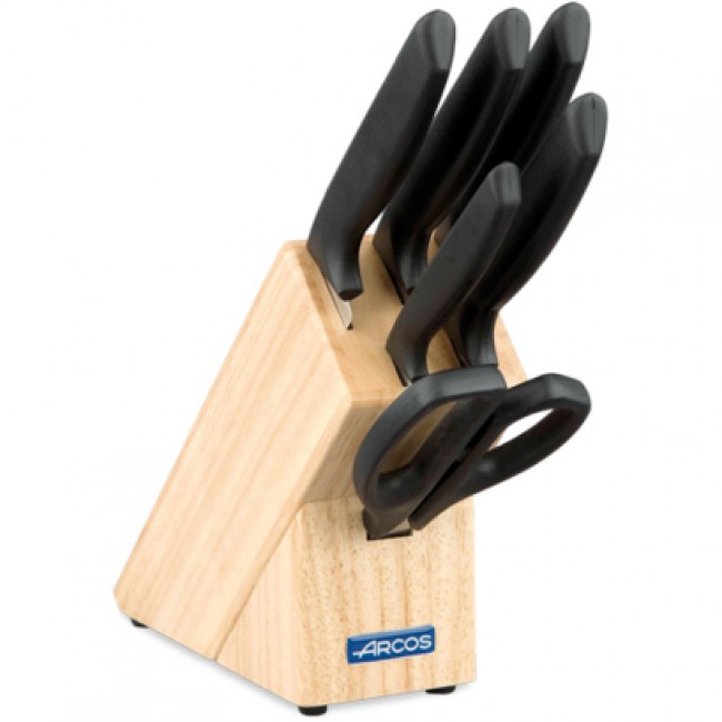 Bloc de 5 couteaux et 1 paire de ciseaux de cuisine - coffret cadeau - Niza - Arcos