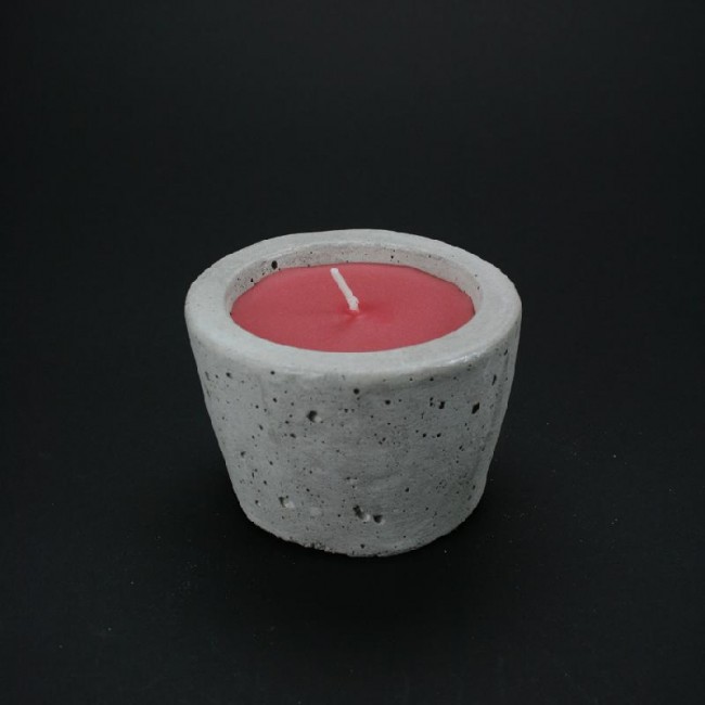 Pot bougie rouge à la cannelle 10cm