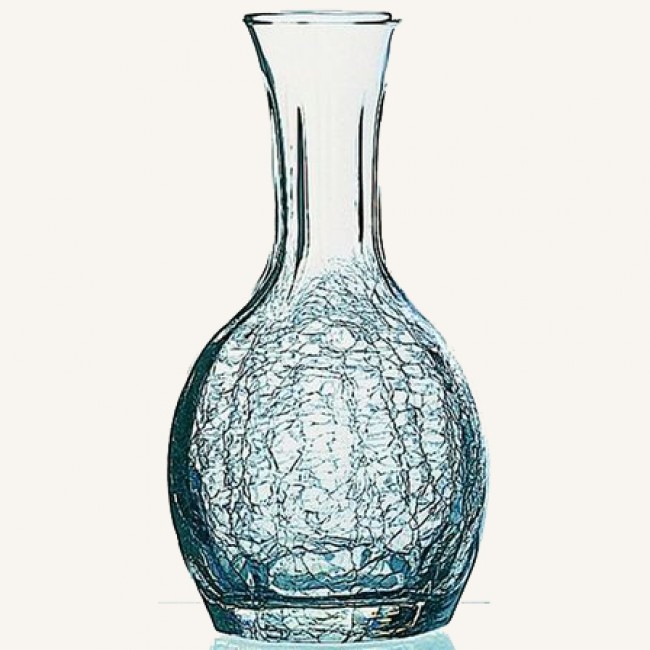 Carafe en cristallin - Carafe Craquelée col moulé 100cl - A l'unité - Paname - La Rochère