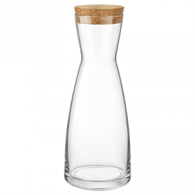 Carafe en verre transparent avec bouchon en liège 1 L - Ypsilon - Bormioli Rocco