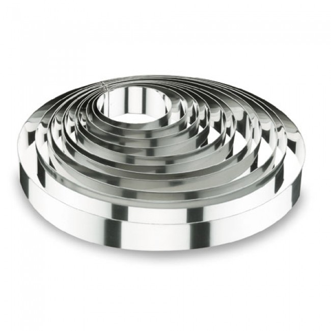 Cercle à mousse en inox 18/10 - hauteur 4,5cm - diamètre 6cm