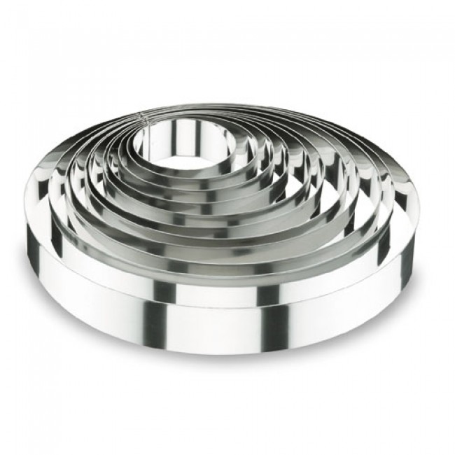Cercle à vacherin en inox 18/10 - hauteur 6cm - diamètre 16cm