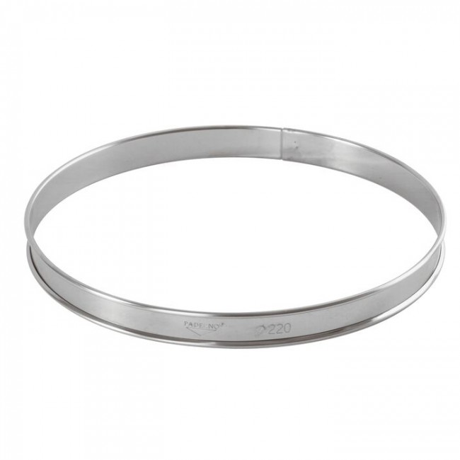 Cercle à tarte en inox - hauteur 2cm - diamètre 22cm