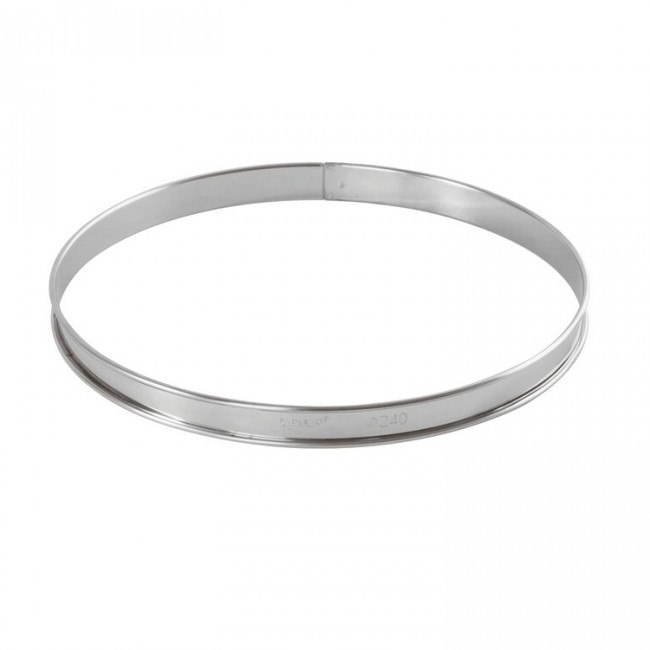 Cercle à tarte en inox - hauteur 2cm - diamètre 24cm