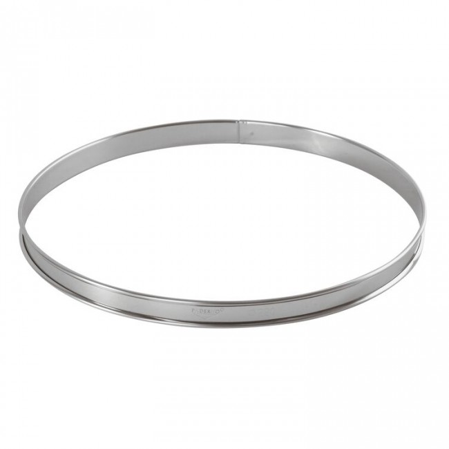 Cercle à tarte en inox - hauteur 2cm - diamètre 28cm