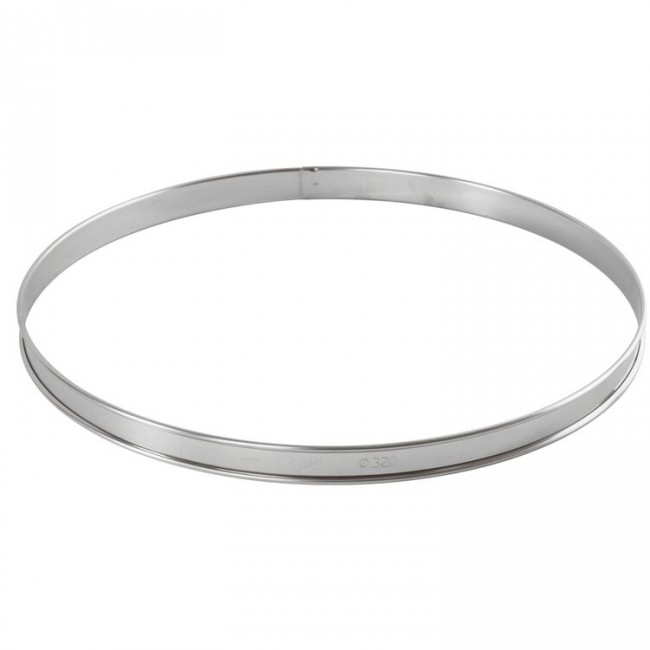Cercle à tarte en inox - hauteur 2cm - diamètre 32cm