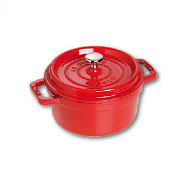 Cocotte ronde 18 cm en fonte émaillée rouge cerise - Vitamines - Staub
