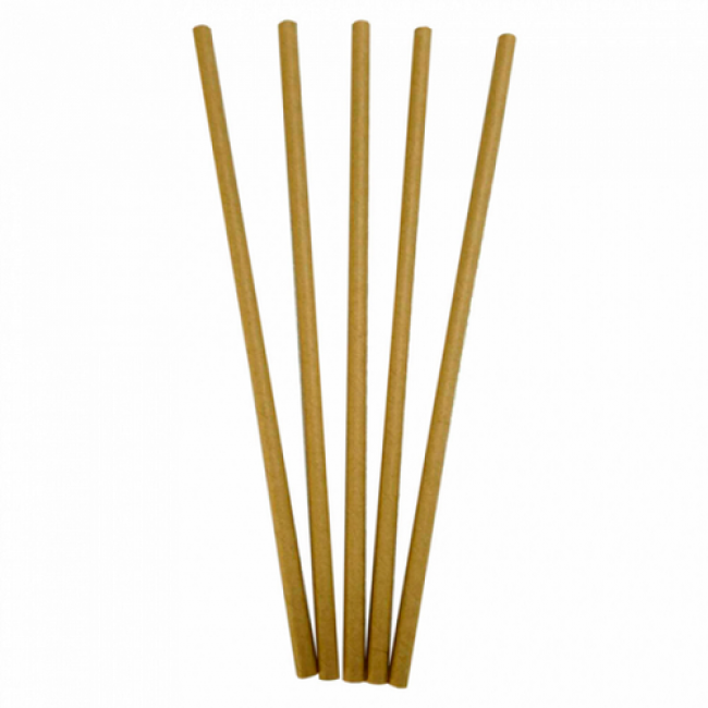 Paille en papier / chalumeau droite naturel recyclable 0.6 x 21cm - Lot de 250 - Pailles - AZ boutique
