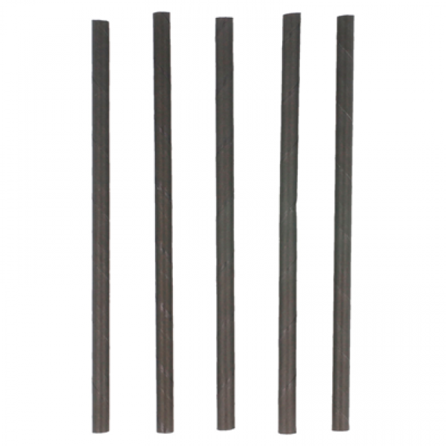 Paille en papier / chalumeau droite noire recyclable 0.6 x 14cm - Lot de 250 - Pailles - AZ boutique