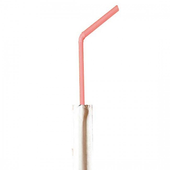 Chalumeau / paille fluorescente flexible emballée 23 cm Ø 0,5 cm - Lot de 250 - Pailles - AZ boutique