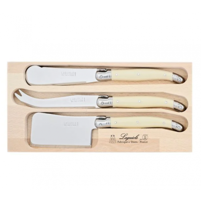 Ménagère 24 pièces noire en inox - Range couverts en bois - Laguiole - Jean Dubost